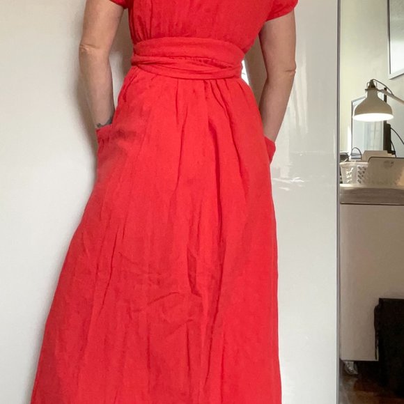 Mara Hoffman Blair Plunge-Front Midi Dress - Picture 4 of 7